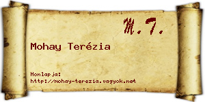 Mohay Terézia névjegykártya